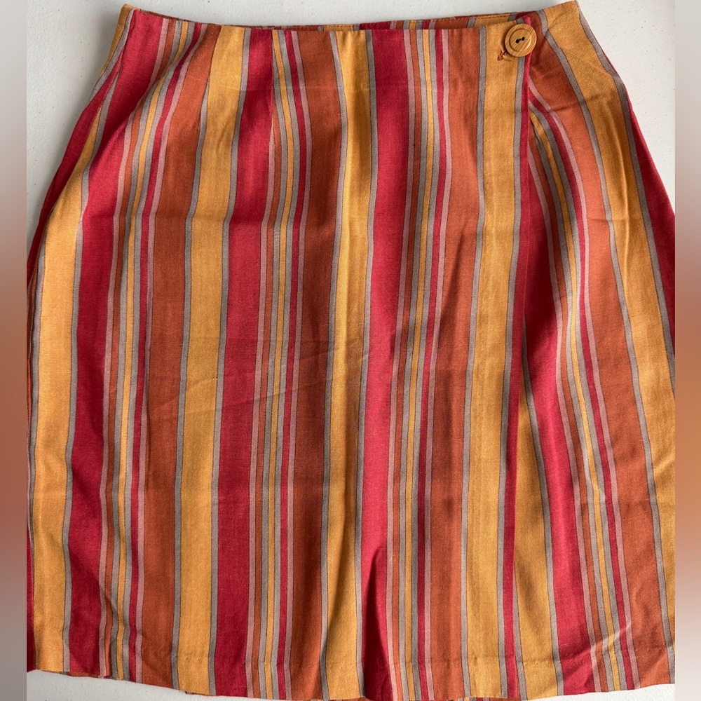 ❤️🧡💛🤎EXPRESS Striped Wrap Skirt
